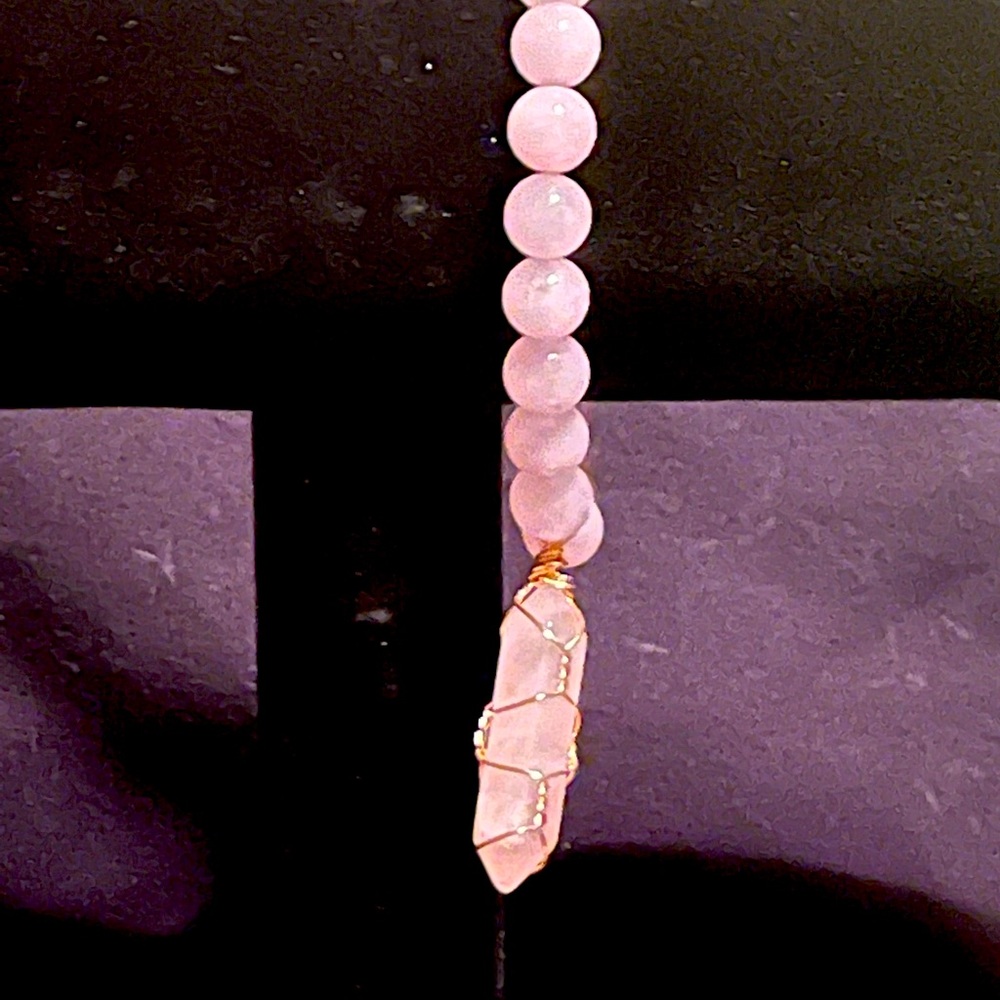 Hand beaded Rose Quartz bracelet